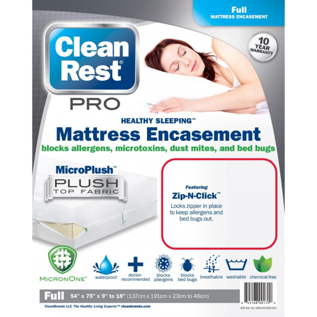 Housse 2en1 CleanRest Pro 140x190, protection matelas et sommier contre les punaises de lit.