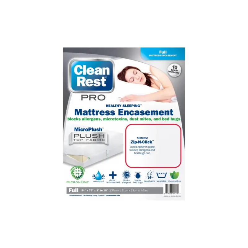 Housse 2en1 CleanRest Pro 140x190, protection matelas et sommier contre les punaises de lit.