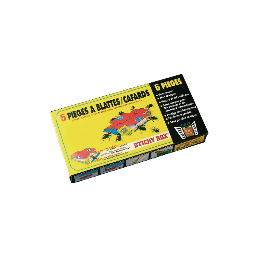 Piège Sticky Box pour cafards, boîte de 5 pièges collants pour surveillance d'infestation.