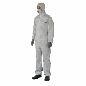 Combinaison chimique avec cagoule et poignets jersey, taille XL, protection type 5/6 contre les particules et éclaboussures.