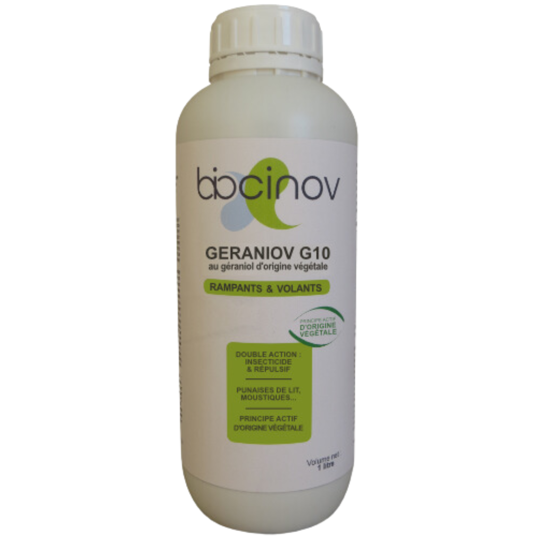 Geraniov G10 insecticide naturel contre les punaises de lit et moustiques, avec géraniol, flacon 250ml