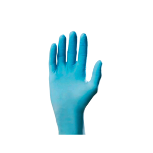 Gants nitrile non poudrés bleus taille XL, boîte de 100, protection contre les agents chimiques et biologiques.