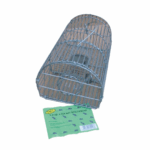 Nasse à souris demi-ronde en métal galvanisé, conçue pour capturer les souris vivantes avec un mécanisme de bascule à contrepoids, idéale pour l'intérieur et l'extérieur.